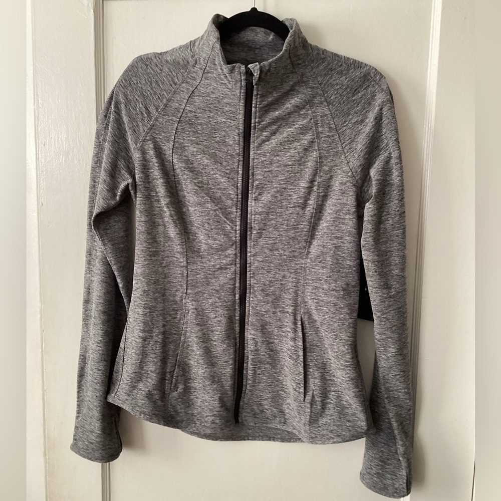 Yogalicious Lux Ultrasoft Lightweight Full Zip Jacket, Grey, L, NWT, MSRP $88